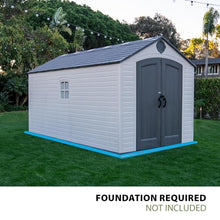 Lifetime Outdoor Storage Shed, 8x15 Ft, Desert Sand, Resin Backyard Tool Shed with Lockable Doors and Weather-Resistant Panels