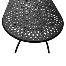 Oakland Living Modern Outdoor Mesh Lattice Aluminum 95-in Black Oval Dining Set