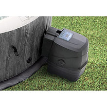 Intex Greywood Deluxe 4 Person Inflatable Hot Tub Spa Wood Grain Pattern