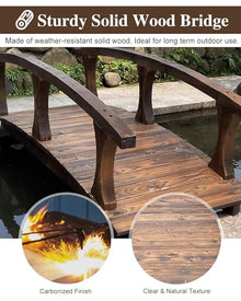 ZIMGOD 4.5ft 6ft Long Pond Bridges for Outdoor, Rustic Garden Bridges Pond Decor, Heavy Duty Footbridge for Yard Lawn Patio, Garden Walking Bridge Pathway(180cm (6ft))