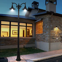 Post Lights Outdoor 290CM 114.17in Outdoor Garden Pillar Post Light Aluminum Path Pillar Lamp Waterproof IP65 Street Light 2-Head Bollard Path Lamp Mains Powered Pillar Post Light Pillar Lamp