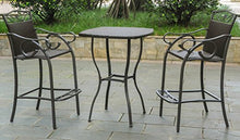 International Caravan 3-Pc Patio Bistro Set in Chocolate Finish