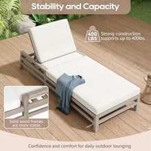 Merax Patio Chaise Lounge Chair Set of 4, Adjustable Lounge Chair Outdoor with 5 Positions, Acacia Wood Patio Lounge Chair with Thick Cushions for Pool Deck Balcony Garden, All-Weather, Grey
