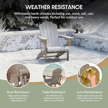 WestinTrends Highland Outdoor Patio HDPE Adirondack Chairs with Cup Holders (Set of 8), Weathered Wood