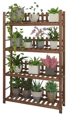 ZOCWJK 4 Tier Plant Stand Pot Display Holder Flower Shelf Multi Level Ladder Plant Display Stand,