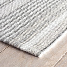 Dash & Albert Handwoven Indoor/Outdoor Rug 6x9 Feet Gradation Ticking Grey