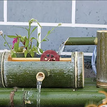 GenSDH Solar Water Fountain for The Garden Solar Powered Bamboo Pipe Flowing Water Decoration, Pumping Truck, Landscape Without Plug-in, Landscape Stone Crafts, 100Cm/39.4 in,90cm/35.4 in