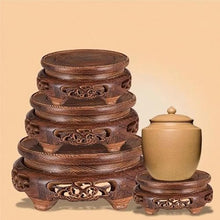OREKPOT Pcs Plants Saucers Ornament Base Round Solid Wood Vase Buddha Statue Fish Tank Flower Pot Wooden Flower Stand Tray Rack Living Room Plant Pot Saucers,