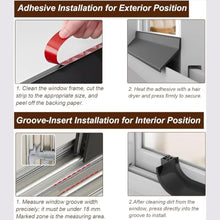 Windows Rubber Rain Diverter for Interior Exterior Tracks, Drip Edge for Sliding Windows, Cuttable Weatherproof Rain Guard
