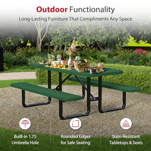 Leisure Craft 6 ft Outdoor Metal Picnic Table with Bench for 6, Made in USA