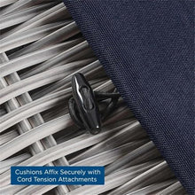 Modway Conway Outdoor Patio Wicker Rattan Ottoman in Light Gray Navy
