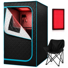 AURGOD Portable Infrared Sauna for 1 Person, Red Light Therapy Full Size Home Sauna Box with Premium Dry Heating, Remote Temperature Control, Heated Foot Pad & Reinforced Folding Chair