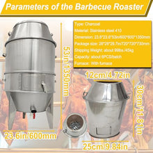 HayWHNKN Charcoal Roast Duck Oven Commercial BBQ Roaster, 3-Tier Multifunctional Stainless Steel Grill with Hooks, Tail Pins for Duck/Chicken/Turkey/Pig/Vegetables Roasting in Restaurant/Home/Outdoor