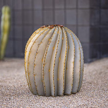 Desert Steel Fishhook Barrel Cactus - Indoor/Outdoor Metal Yard Art & Yard Decor, All Weather, Large (23" H x 20" W)