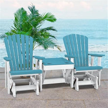 American Furniture Classics OS Home and Office Model 515ARW-K Double Glider with Center Table in Aruba Blue with White Base