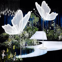 XOOFMASS LED Butterfly Set of 2, Glowing Butterfly Wedding Decoration, Butterfly Floor Lamp, Wedding Dance Floor Props, Decoration LED Lamp for Wedding Birthdays Party Receptions,Silver,140cm/55.1in