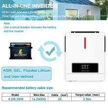Y&H 6.2KW Solar Hybrid Inverter 48V AC220V On/Off-Grid Solar Inverter Built-in MPPT 120A Solar Charger, Two Load Output Power Max PV Power 6500W Input, Supports Batteryless