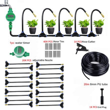 DIY Misting System for Lawn Garden Irrigation Adjustable Atomizing Sprayer/5-20M Kit Water Mister(DIY 20m with Timer)