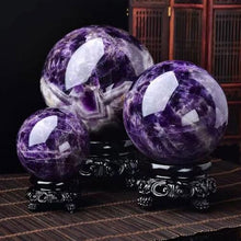 FOTCFATEV Crystal Ball, Dream Amethyst with Stand Crystals Sphere Quartz Purple Figurines for Divination Yoga Home Office FengShui Decoration,15cm/5.9in