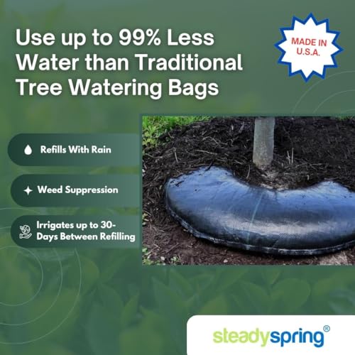 SteadySpring 24" Smart Tree Watering Mat Auto Refills Rain Slow Release Technology