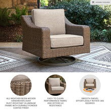 Signature Design by Ashley Outdoor Swivel Lounge Chair with Cushion, Beige