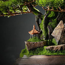 YXIANG56Q Fake Plants 28'' Simulation Plants Chinese Style Welcome Pine Micro Landscape Green Plant Indoor Bonsai Potted Home Office Living Room Hotel Porch Decor Bonsai Tree