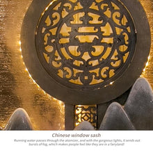 Indoor Outdoor Resin Zen Fountain Wall with LED Lights, Large Water Feature with Circular Design, Landscape Decor with Pump, for Garden, Entryway & Living Room,Spa(Stone Lion)