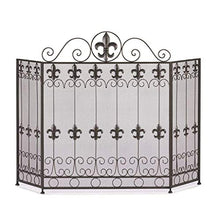 EliteBloom Fireplace Guard Screen, Wrought Iron Fire Safety Partition, American Black Decorative Spark Cover for Living Room, Embedded Mantelpiece Heating Guardrail,