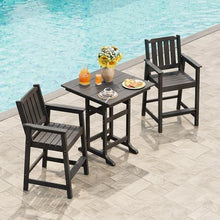 GarveeLife Outdoor Patio Bar Stools Set of 4 – 27.7" Counter Height Bar Chairs with Arms & Back, All-Weather HDPE Wood Grain Patio Dining Chairs for Backyard, Balcony, Deck, Garden (Dark Grey)
