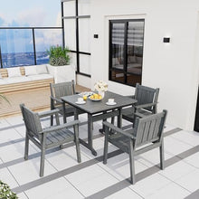 Pamapic Patio Dining Table Set, 5-Piece Outdoor Dining Set for 4, Grey