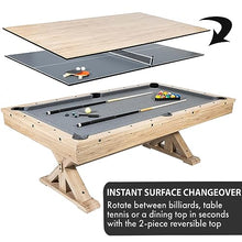 Freetime Fun 7 FT 3 in 1 Multi Game Pool Table with Dining Top Rustic Oak