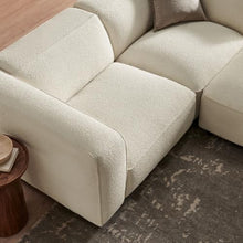 Modway Auren Lattice Bouclé 3 Piece Sectional with Ottoman in Cream