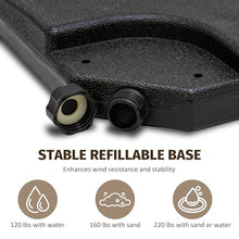 roomfitters Heavy Duty Offset Patio Umbrella Stand, Refillable Cantilever Base 4-Piece HDPE Panel Set with Secure Lock Pins, Black