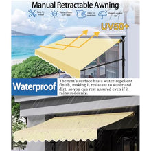 Manual Retractable Awning Balcony Window Sun Shade Shelter, Folding Umbrellas Outside, Waterproof Canvas, Sturdy Heavy-Duty Frame, Canopy for Outdoor Patio Deck Garden Dining Room(Blue-White,400cm)