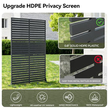 Privacy Screen Outdoor Freestanding Fence Panel with 6 Panel, 72" H×47" W HDPE Decorative Screen Panel with Stand, Air Conditioner Fence, Privacy Panels for Patio, Balcony, Garden, Backyard