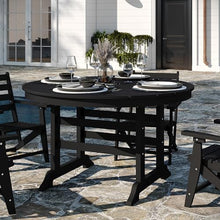 BizChair Commercial 5 Piece Adirondack Dining Set with 48" Round Table and 4 Cupholder Chairs Black