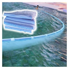Pool Skimmer Net Large Leaf Catcher Net, Hotel Villas Public Pool/Water Parks/Bathhouse Water Cleaning Net with Lead Sinker and Traction Ropes, Reusable & Foldable Pool Strainer Mesh(49.2ft Wide)