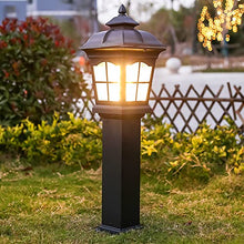 ZEELYDE Post Lights Outdoor,European-Style Minimalist Outdoor Waterproof Electric Garden Lamp Home District Decorative Landscape Lamp Die-Casting Aluminum Glass Lampshade Floor Lamp Night Lighting