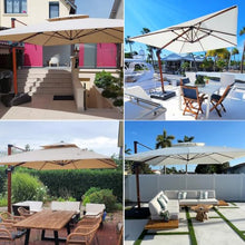 9FTx12FT Patio Umbrella Outdoor Rectangular Cantilever Umbrella with Base