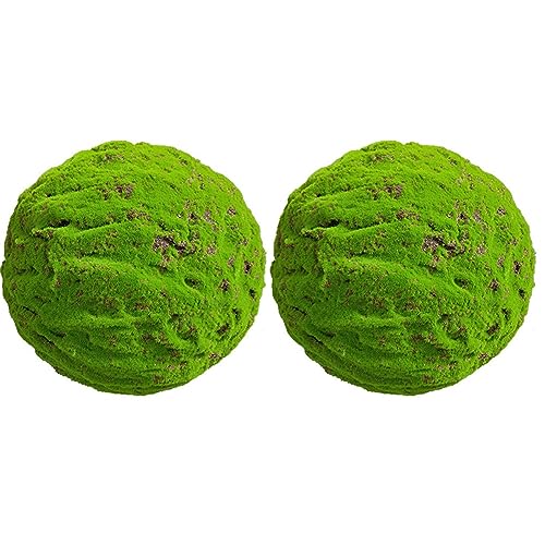 Green Artificial Moss Balls, Handmade Sphere Moss Hanging Balls for DIY Wedding Party Home Hotel Decoratio, Hangin Plants Landscape Landscaping Ball (Color : Diameter: 35cm/13.77in, Size : 2pcs)