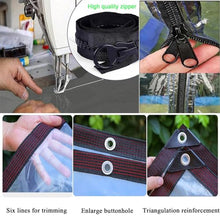 Zipper tarpaulin，PVC Tarpaulin with Zipper，Outdoor Clear Curtain with Zipper，with Eyelets,0.5mm thick，for Pergolas Patio Porches Carports Gazebos，Tarpaulin Side Panels (Size : H2.8xW10m/H9.1xW32.8ft