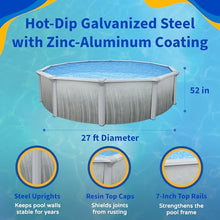 Martinique 27-ft Round 52-in Deep 7-in Top Rail Metal Wall Swimming Pool Package