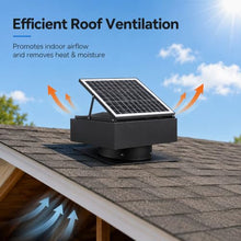AMZSTAN 14" Solar Attic Exhaust Fan 60W Monocrystalline Roof Vent, 2500m³/h High Airflow Solar Powered Ventilator with Remote, 3-Speed & Auto Temp Control for Attic Barn Greenhouse