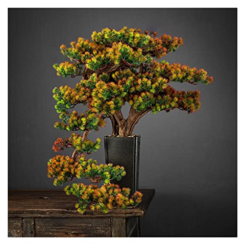 FAFACAI Small Bonsai 1 PC Welcome Pine Bonsai Desktop Decoration Living Room Home Dector Fake Tree Green Potted Plant Ornaments Scenery Fake Plant Greenery Decor for Desk (Color : E) (G)