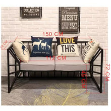 JOSOGO Garden Lounge Set with Cushions,Outdoor Backyard Porch Loveseat Chairs Furniture with Table， Modular Seating Sofa and Table for Patio(B)