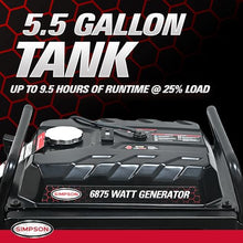 Simpson 6875 Watt Gas Generator, 292cc, 9.5-Hr Runtime, Electric Start
