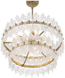 Elsa 23 1/2" Wide Brass with Textured Glass 7-Light Pendant Light Fixture