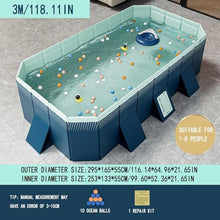 FANYING Oversized Family Pool for Adults Pet Dogs Inflatable-Free Rectangle Swimming Pool for Indoor, Foldable Swimming Pool, Outdoor, Garden, Backyard, Summer Water Party,300cm