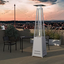 Taylor & Logan Blaise Silver Stainless Steel Outdoor Pyramid Propane Patio Heater with Wheels - 42,000 BTU