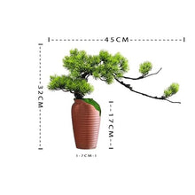 QWERAXZG Imitation Welcome Pine Bonsai Decoration Ceramic Vase Set Living Room Fake Flower